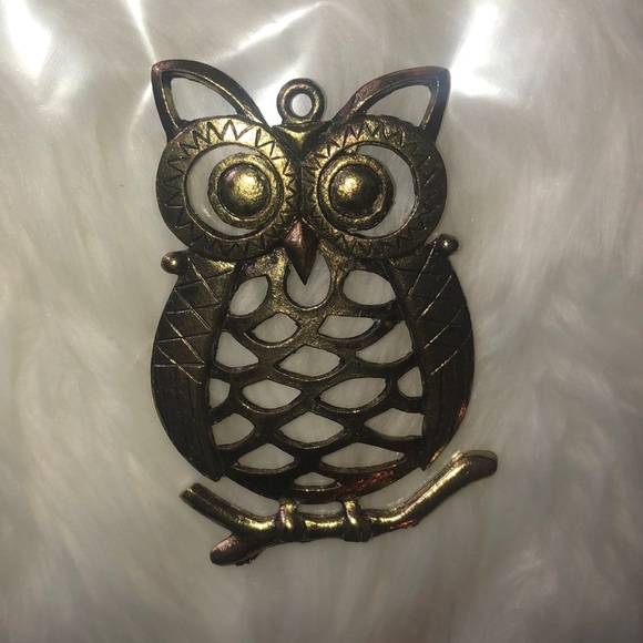 Vintage 🦉 Large Owl Pendant - Picture 1 of 2